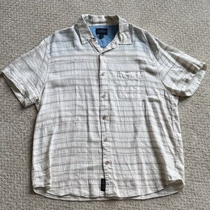 Lucky Brand Linen Blend Short Sleeve Casual Button Down Shirt | Size L